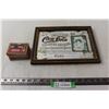 Image 1 : Coca-Cola 5 Cents Framed Mirror Advertisement, Coca-Cola Cards Series 4
