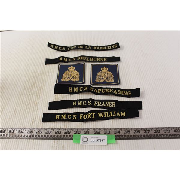 Navy Military Arm Ribbons, (2) RCMP Coasters - Bodnarus Auctioneering
