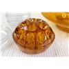 Image 3 : Amber Bowl, Amber Honeycomb Flower Holder, (4) Glass Dishes