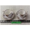 Image 1 : (2) Royal Albert Petty Point Teacups with Saucers (One is Chipped)