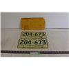 Image 1 : (2) Saskatchewan 1974 License Plates (with Mailing Envelope)