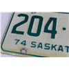 Image 4 : (2) Saskatchewan 1974 License Plates (with Mailing Envelope)
