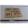 Image 1 : (2) Saskatchewan 1975 License Plates