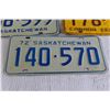 Image 6 : (5) 1960s-1970s Saskatchewan License Plates