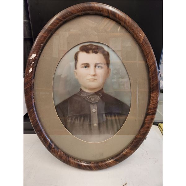 Antique Oval Framed Picture