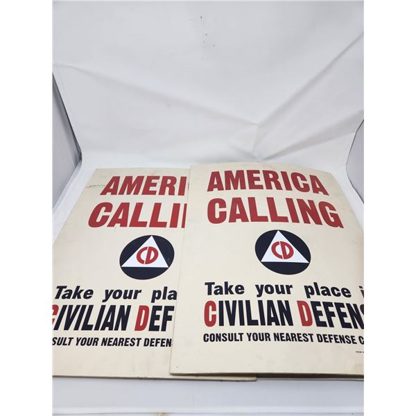 2 Civilian Defense Force Advertising signs