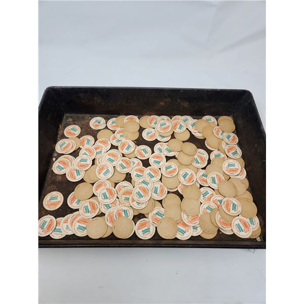 Vintage orange drink caps