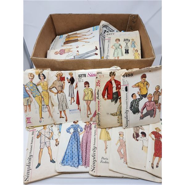 Box lot of Vintage Patterns