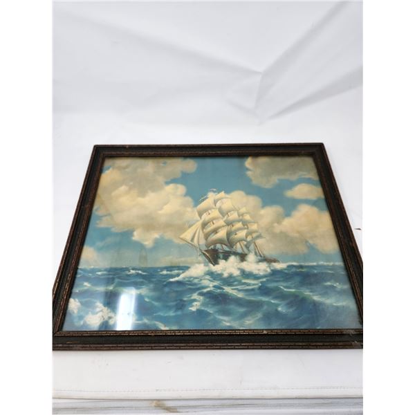 Antique Ocean/Boat Picture