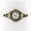 Image 1 : Antique Art Deco 14k White Gold .35 ctw European Diamond Solitaire Engagement Ri