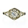Image 4 : Antique Art Deco 14k White Gold .35 ctw European Diamond Solitaire Engagement Ri