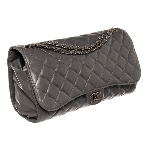 Chanel Lambskin Quilted 2 Way Chain Drawstring Tote Bag