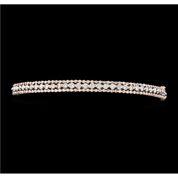 1.68 ctw Diamond Bangle Bracelet - 14KT Rose Gold