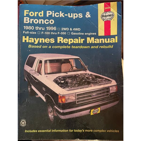 Ford Pick-ups and Broncos Haynes 36058 Repair Manual