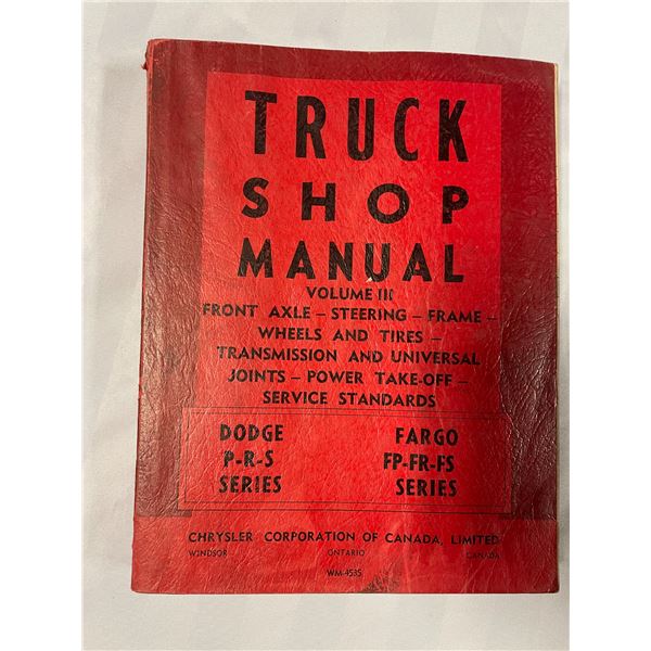 1961 P R S Series Chrysler Truck Shop Service Manual