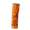 CARVED KAULANI STATE PRISON TIKI FIGURE WITH LONG HEADDRESS ON BASE.