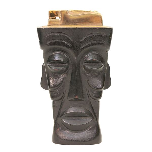 VINTAGE STYLIZED TIKI TABLE LIGHTER.
