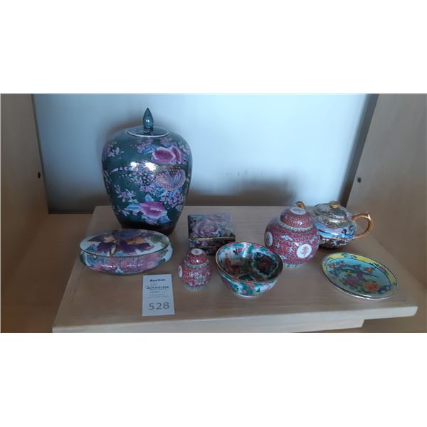 Asian Vase, Tea Pot, Bowl A