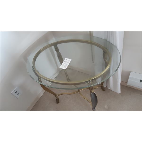 Brass, Glass End Table C