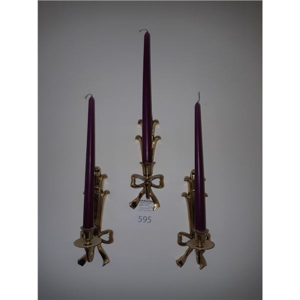 Brass Candle Holders Cat A