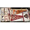 Image 1 : Large group of assorted sports flags - NFL, Major League Baseball, NHL misc. pendants from the 80's