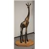 Image 1 : African hand crafted Giraffe sculpture - made from Seringa wood (approx 50" tall)