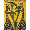 Image 2 : African artwork - Giraffe wall hanging (approx 33 1/2" W x 55 1/2" L)