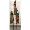 Image 1 : Set of 3 vintage Indonesian wooden stick puppet dolls - "Wayang Golek" rod puppets (approx 25" tall"