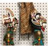 Image 2 : Set of 3 vintage Indonesian wooden stick puppet dolls - "Wayang Golek" rod puppets (approx 25" tall"