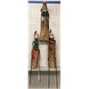 Image 1 : Set of 3 vintage Indonesian wooden stick puppet dolls - "Wayang Golek" rod puppets (approx 25" tall"