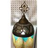 Image 2 : Tall Morrocan beaded brass floor lantern - approx 49" tall