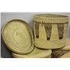 Image 2 : Group of 4 handwoven round wicker baskets w/ lids