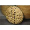 Image 2 : Group of 2 handwoven round wicker baskets w/ lids