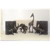 Image 1 : Group of 6 African sculptures - includes 5 elephants & Giraffe