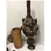 Image 2 : Group of assorted African art pcs - includes jug / African Luba female gourd figure / decorative van