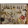 Image 2 : Group of assorted African jewelry on framed jewelry & earring organizer - approx 24" x 18 1/2"