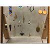 Image 3 : Group of assorted African jewelry on framed jewelry & earring organizer - approx 24" x 18 1/2"