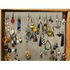 Image 2 : Group of assorted African jewelry on framed jewelry & earring organizer - approx 24" x 18 1/2"