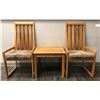 Image 1 : Dining room set - includes 2 dining room wooden chairs (approx 20" L x 20 1/2" W x 41 1/2" H) & wood