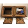 Image 3 : Set of 2 decorative wooden boxes - approx 15" L x 15" W x 8" H