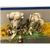 Image 2 : Set of 2 wooden elephant hand painted hand carved marrionette puppets