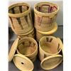 Image 2 : Group of 6 handwoven round wicker baskets w/ lids