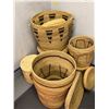 Image 2 : Group of 6 handwoven round wicker baskets w/ lids