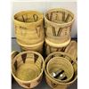 Image 2 : Group of 7 handwoven round wicker baskets w/ lids