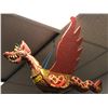 Image 1 : Large winged hand-carved red wooden flying dragon - approx 39" wide (handcarved & painted in Bali)