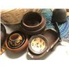 Image 2 : Basket filled w/ decorative items - includes beaded necklaces / bracelets / afro comb / seashell / b