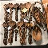 Image 1 : Group lot of African olive wood salad server sets "spoon & forks" (approx 24 pcs)