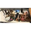 Image 1 : Group of assorted items - includes vintage candle holder / 3 African figural wood carvings / salad b
