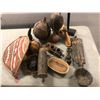 Image 1 : Group of assorted items - includes African water jugs / Maasai shield / Ghana spoon / African mask e
