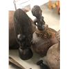 Image 2 : Group of assorted African art pcs - includes carved wooden dagger w/ sheath / Luba gourd etc
